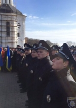 New patrol police take oath in Chernihiv city outside Cossacks’ church